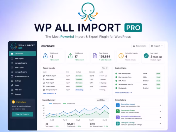 WP All Import Pro Plugin for WordPress – Import XML & CSV Data with Advanced Mapping
