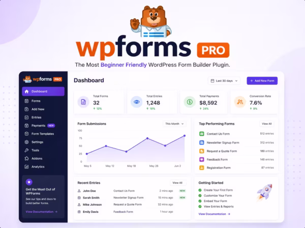 WPForms Pro WordPress Form Builder – Drag & Drop Forms for Contact, Payments & Surveys