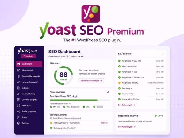 Yoast SEO Premium Plugin for WordPress – Advanced SEO Optimization & Content Analysis
