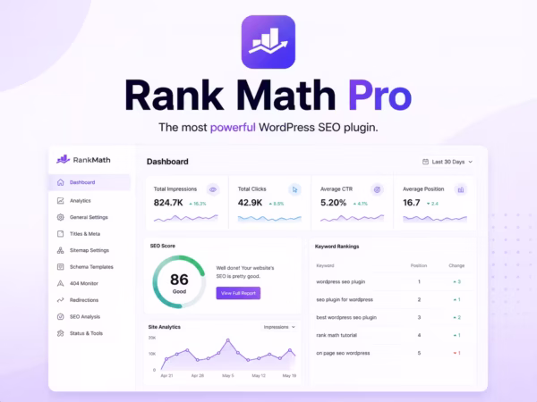 Rank Math SEO Plugin for WordPress – Advanced On-Page Optimization & Schema Tools