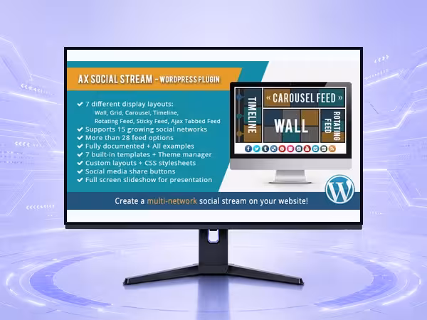 AX Social Stream WordPress Plugin - Social Marketing and Growth Automation Tools product preview