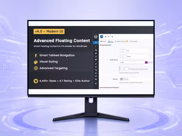 Advanced Floating Content WordPress Plugin - Site Utility and Workflow Enhancement Tools product preview