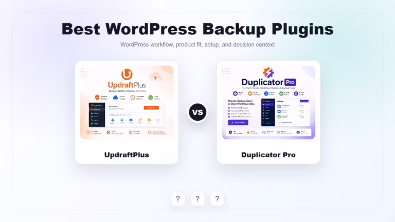 Featured image for Best WordPress Backup Plugins: UpdraftPlus vs Duplicator Pro