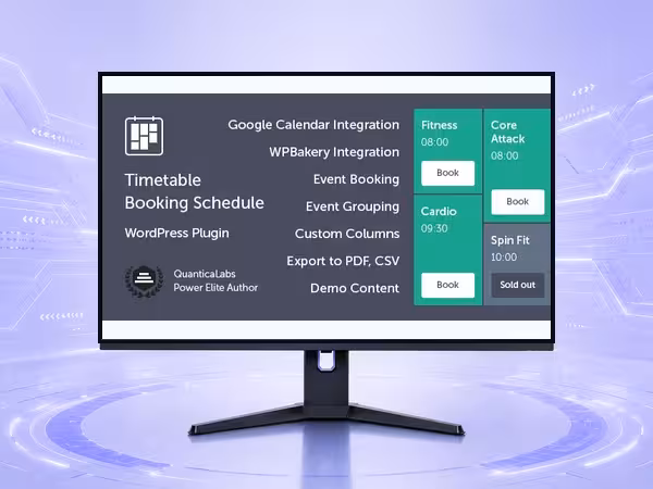 Timetable Booking Schedule WordPress Plugin - Booking, Calendar, and Scheduling Workflow Tools product preview