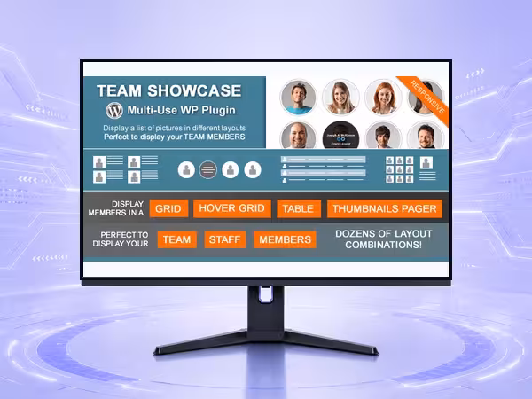 Team Showcase WordPress Plugin - Media, Gallery, and Content Display Tools product preview