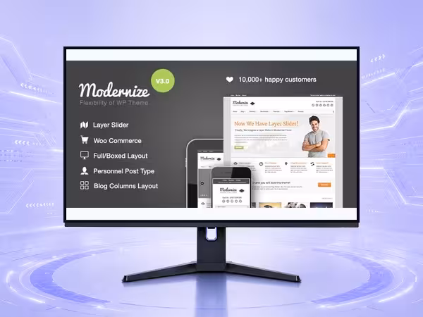 Modernize WordPress Theme - Modern Responsive Website Builder Template product preview