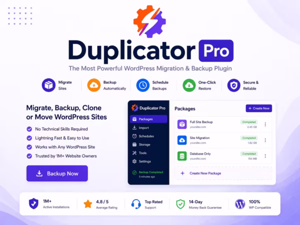 Duplicator Pro WordPress Plugin – Backup, Migration & Site Cloning Tool