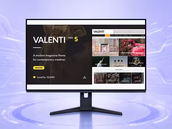 Valenti WordPress Theme - Clean Blog and Magazine Publishing Layout product preview