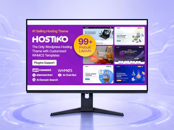 Hostiko WordPress Theme - Modern Responsive Website Builder Template product preview