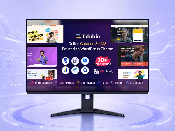 Edubin WordPress Theme - LMS, Course, and Education Website Template product preview