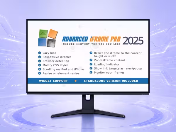 Advanced iFrame Pro WordPress Plugin - Media, Gallery, and Content Display Tools product preview