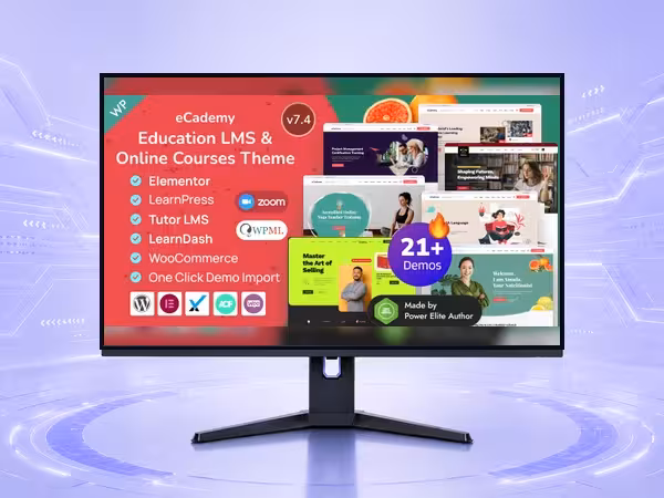 eCademy WordPress Theme - LMS, Course, and Education Website Template product preview