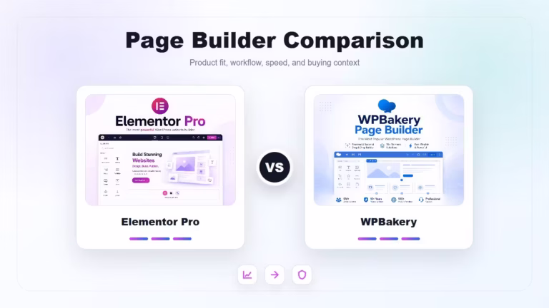 Product comparison featured image for Elementor Pro vs WPBakery.