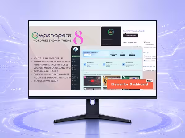 WordPress Admin Theme WordPress Plugin - Page Builder and Front-End Layout Tools product preview
