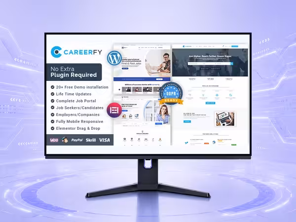 Careerfy WordPress Theme - Modern Responsive Website Builder Template product preview