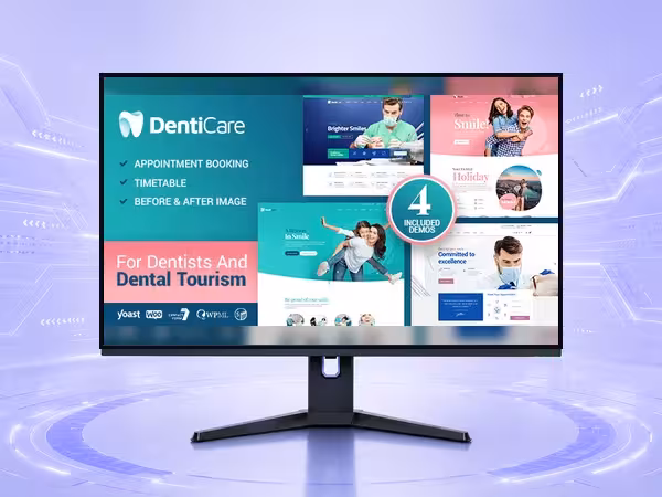 DentiCare Medical Dentist & Dental Clinic WordPress Theme product preview